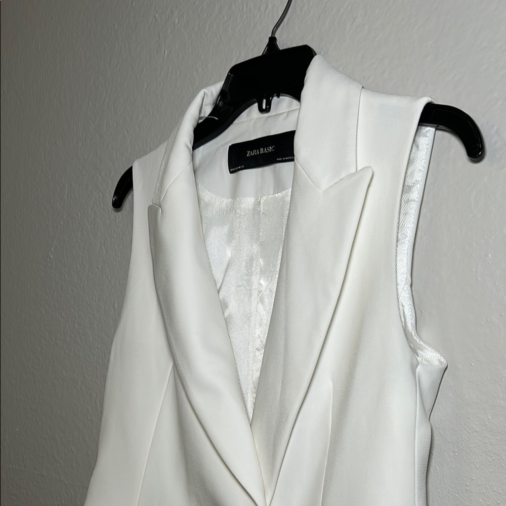 Zara Ivory Double-Breasted Vest - Picture 8 of 11